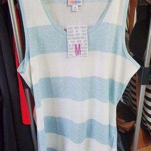 Lularoe medium blue and white striped tank top
